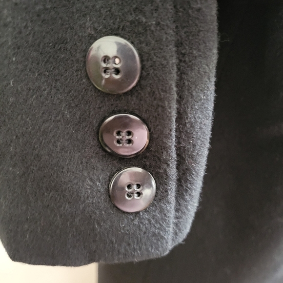 Vintage Camel Hair Trench Coat / Black / Size Medium to Large - Picture 9 of 12